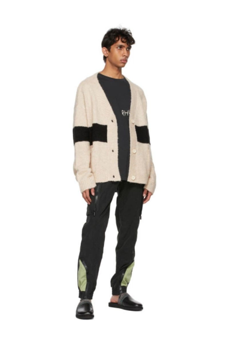Rhude Beige and Black Monte Carlo Cardigan