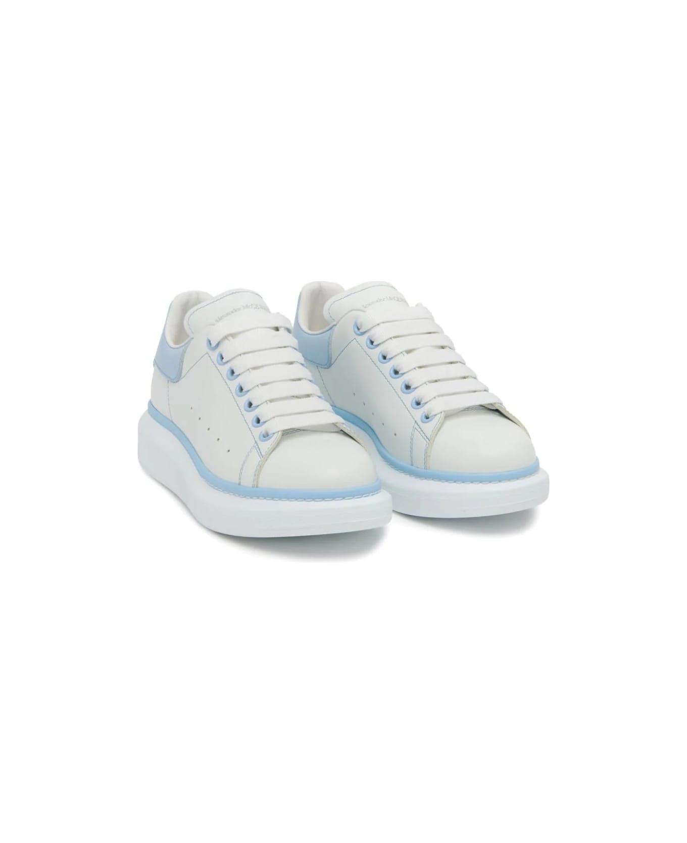 Alexander McQueen White Oversized Sneakers W Baby Blue Tab
