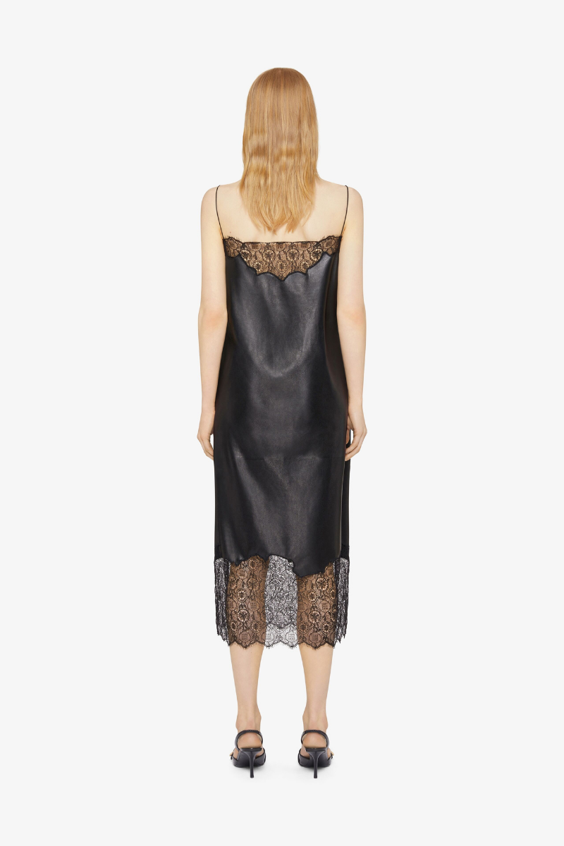 Givenchy Leather Slip Dress-Black