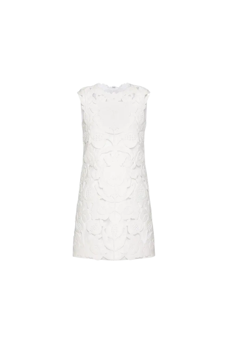 Valentino Garavani Double Splittable Gabardine Short Dress Bianco 4B0VA7W575Y_0BO