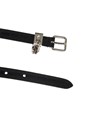 Alexander Mcqueen Double-Turn Black Leather Belt with Skull Logo