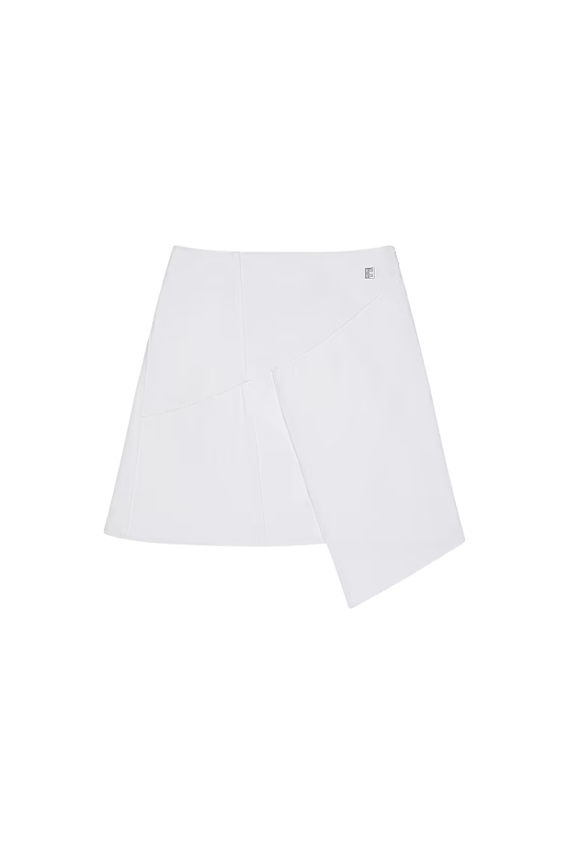 Givenchy Front Split Denim Mini Skirt-White