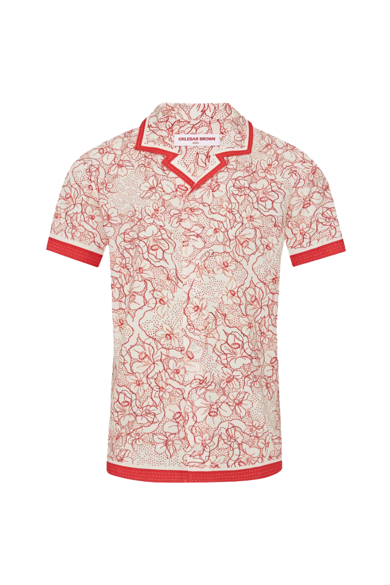 Orlebar Brown HIBBERT FLORAL NOUVEAU-279300-SUMMER RED/WHITE SAND