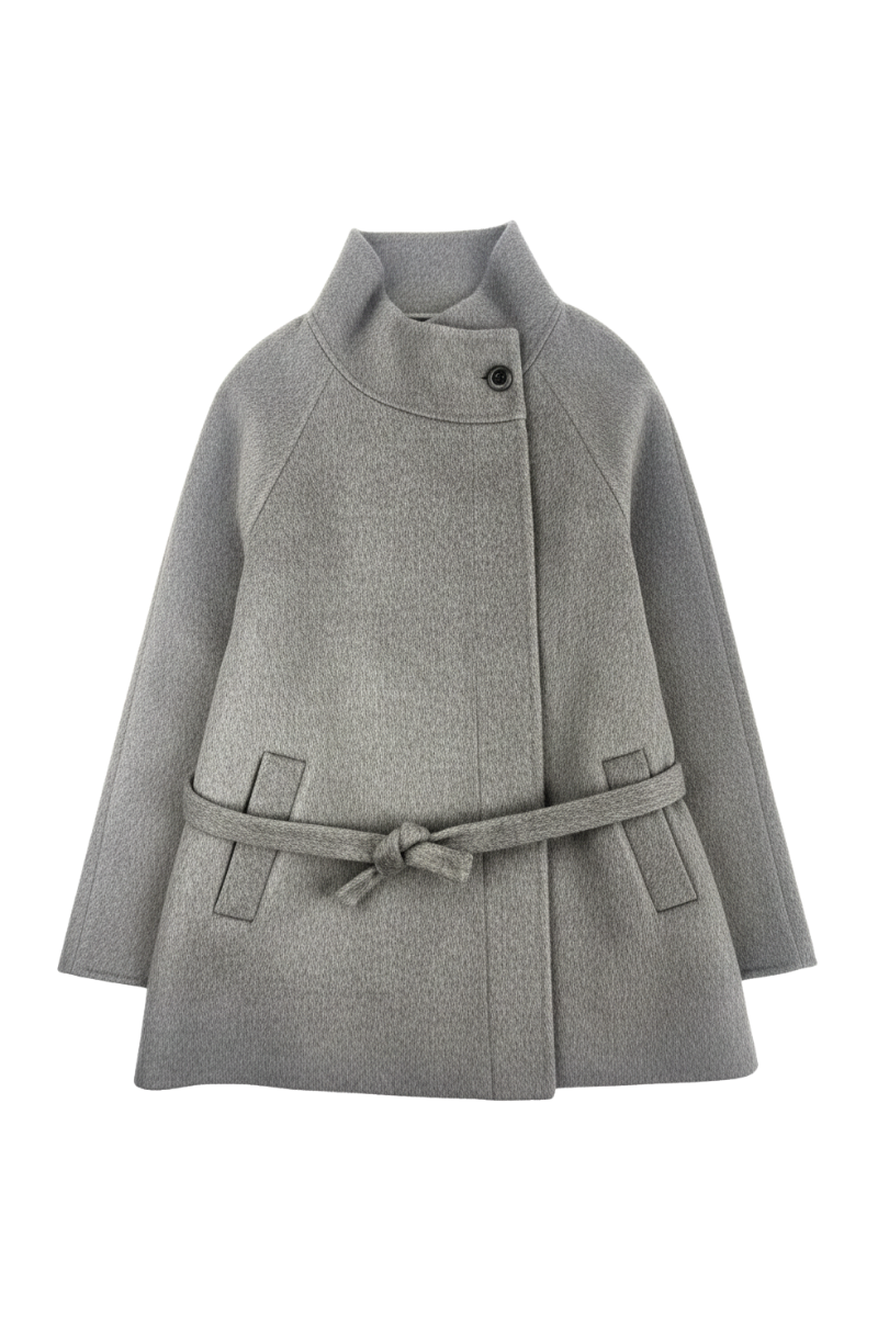 Max Simple Short Wool Coat_Grey