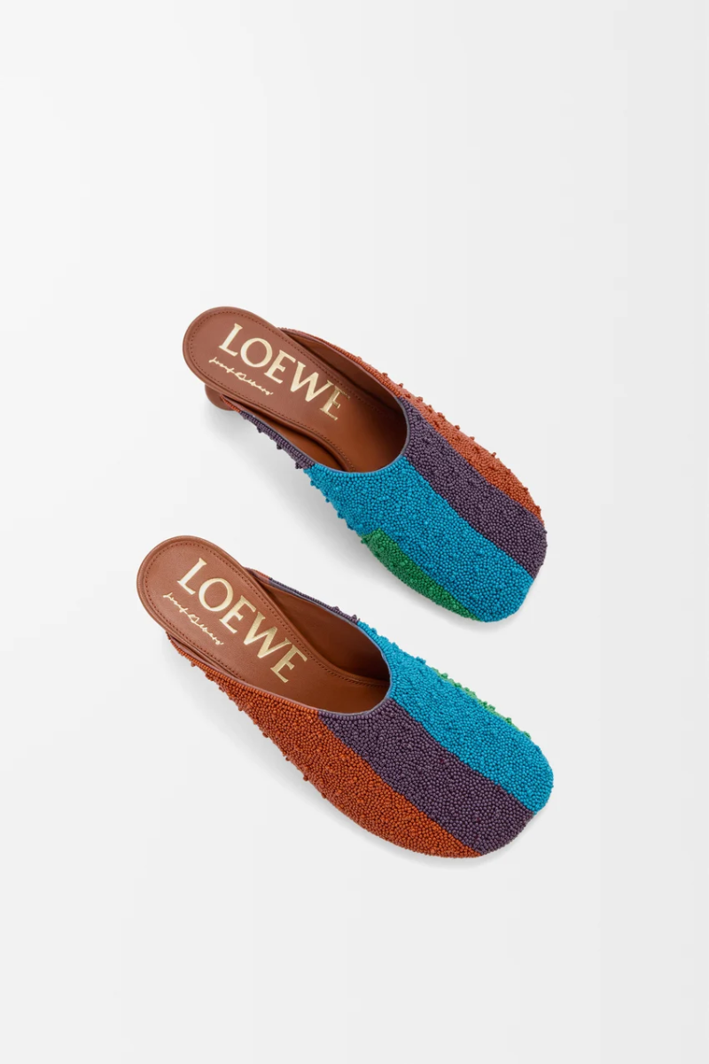 LOEWE Toy Mule in Embroidered Canvas