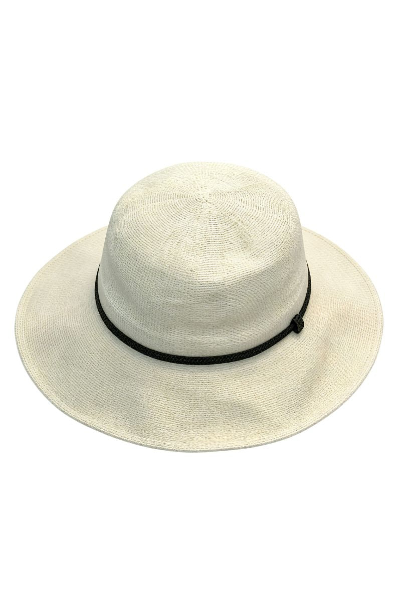 Max Simple Straw Hat with Monili Detail White MSQN260087W