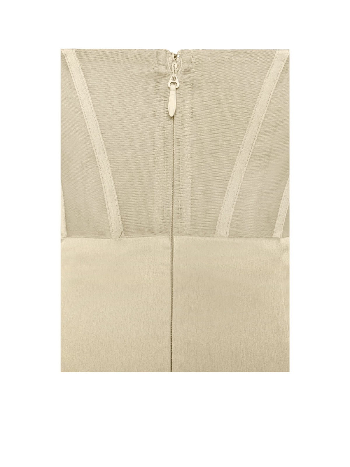 Prisa Egg White High Slit Satin Corset Gown (Archive Sale)