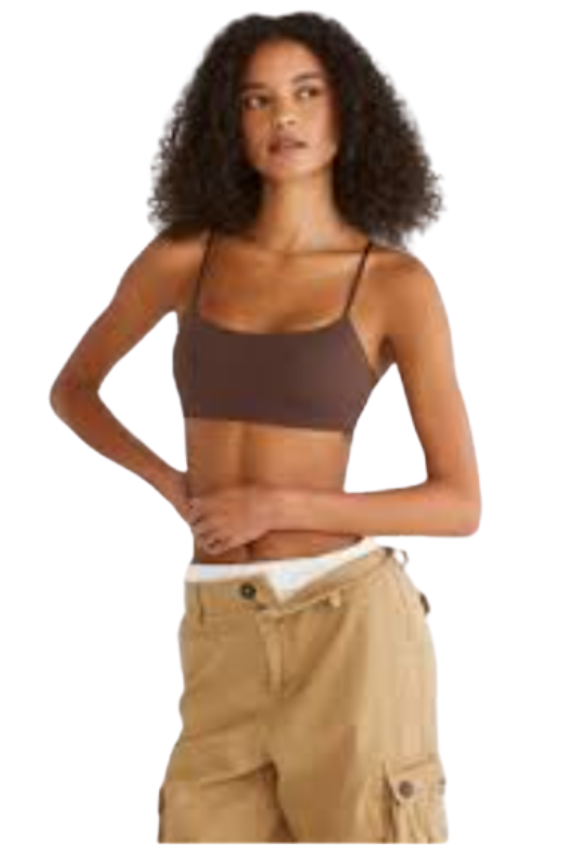 Bandier Bonded Low Impact Bra Peppercorn LOK00238