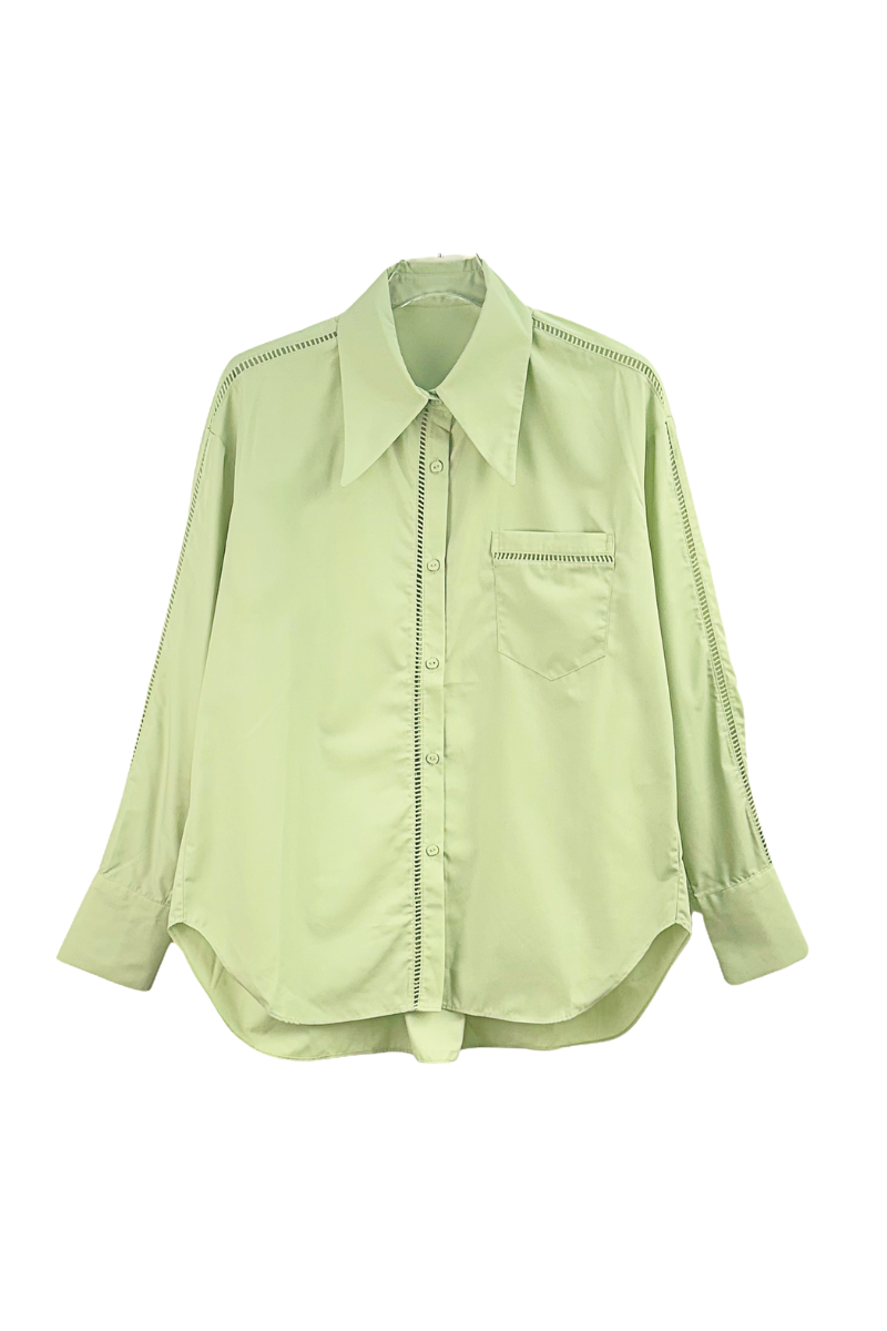 Max Simple Patch Pocket Shirt Pale Green