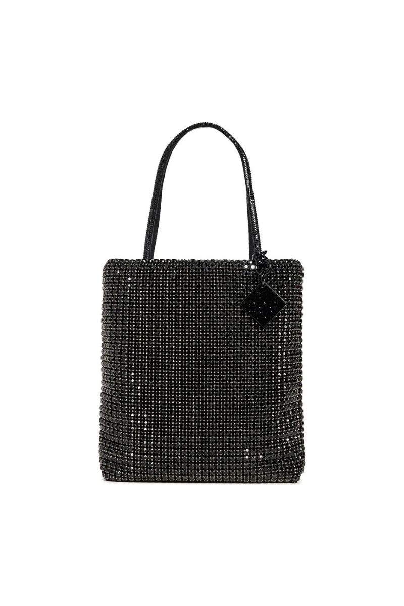 Tory Burch Night Owl Crystal Embellished Black Mini Tote Black 152420-001