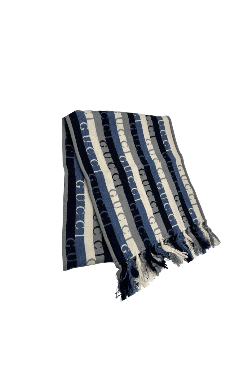 Gucci Reversible Scarf Blue and Grey