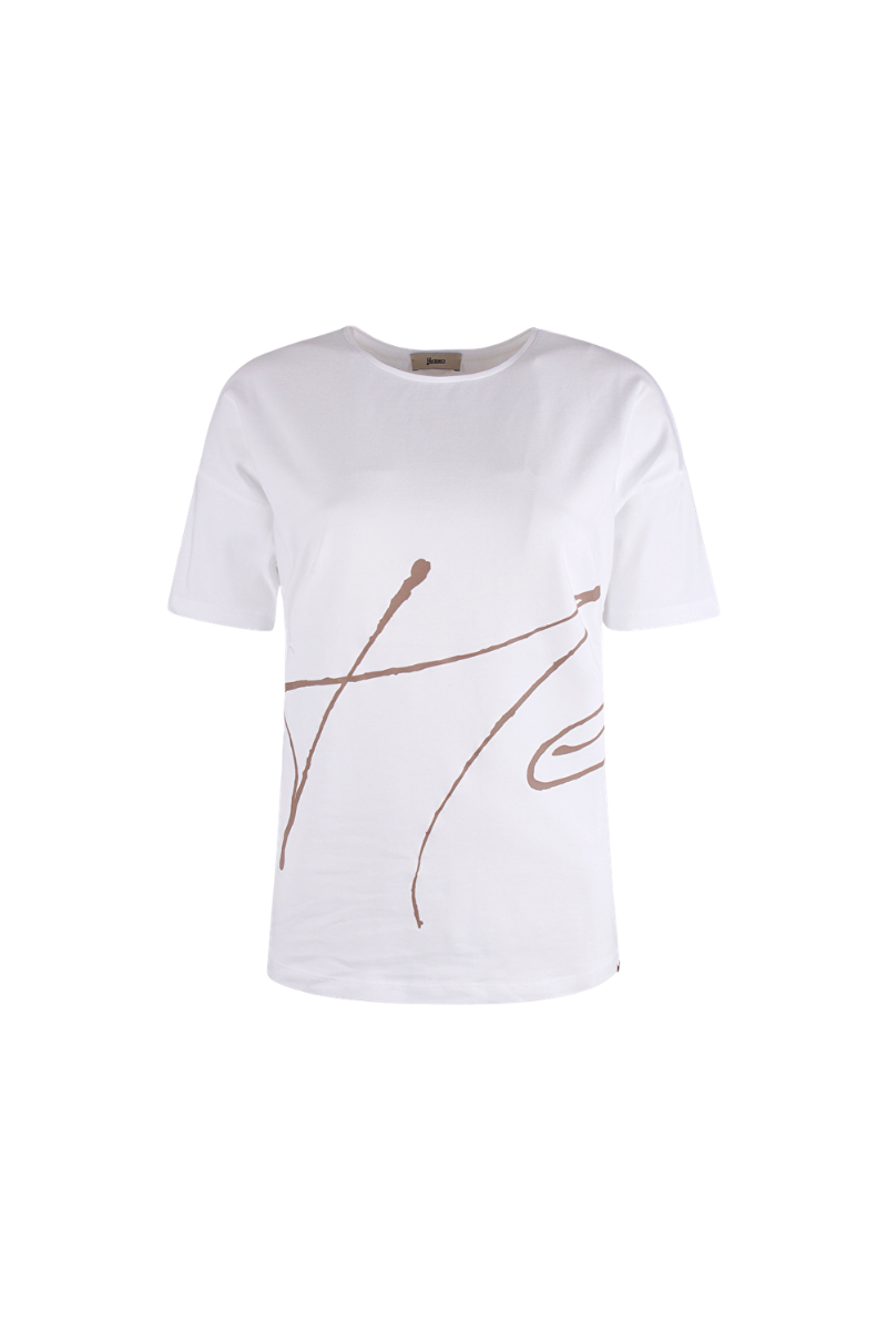 Herno Women T-Shirt Jg000178D-52009 Open White