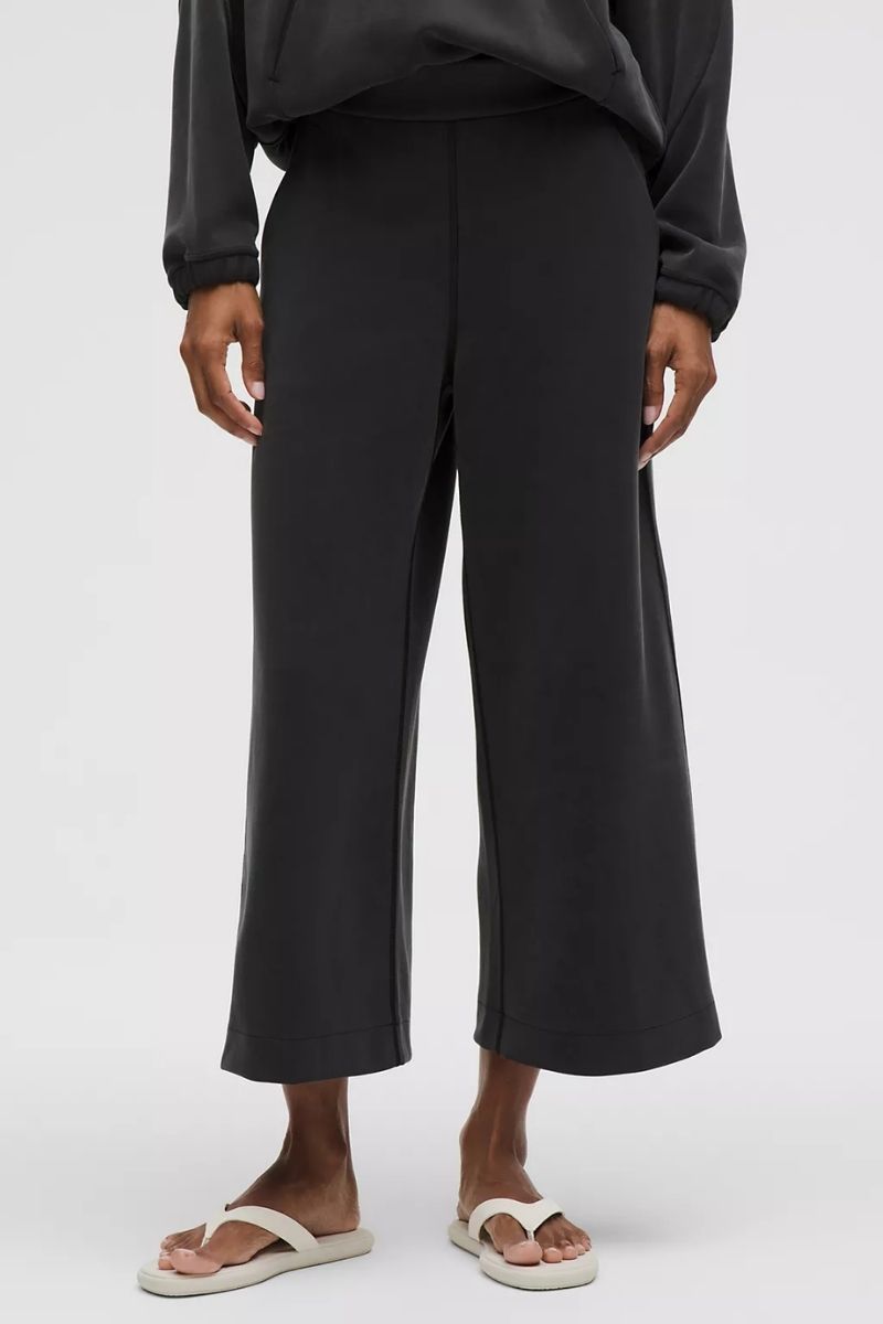 Lululemon Softstreme High-Rise Wide-Leg Cropped Pant-Black
