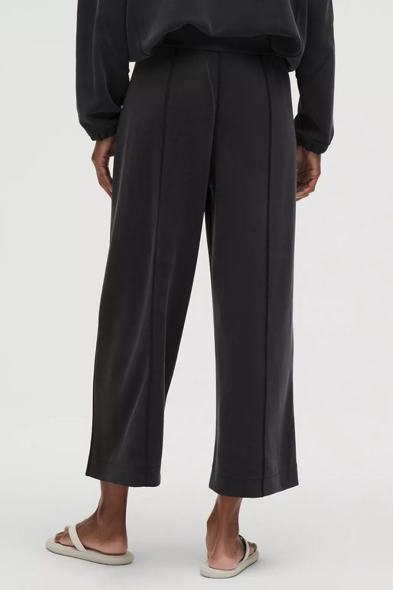Lululemon Softstreme High-Rise Wide-Leg Cropped Pant-Black