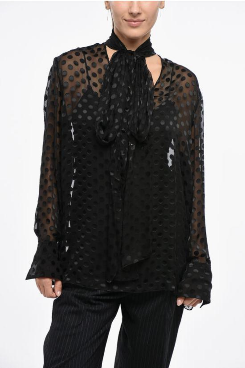 Givenchy Lavaliere Shirt-Black
