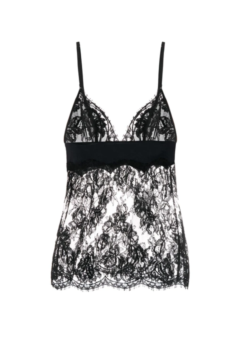 La Perla Lace Insert Camisole In Black