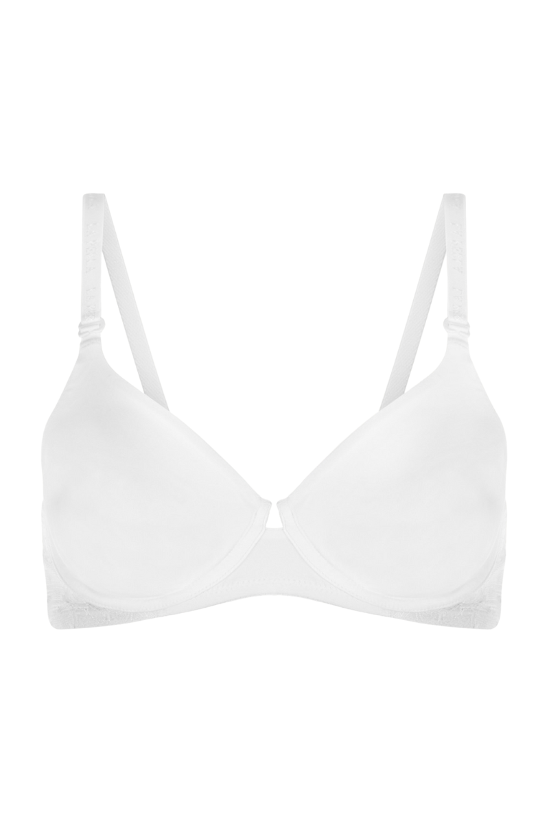 La Perla White Lycra Underwired Bra with Chantilly Lace