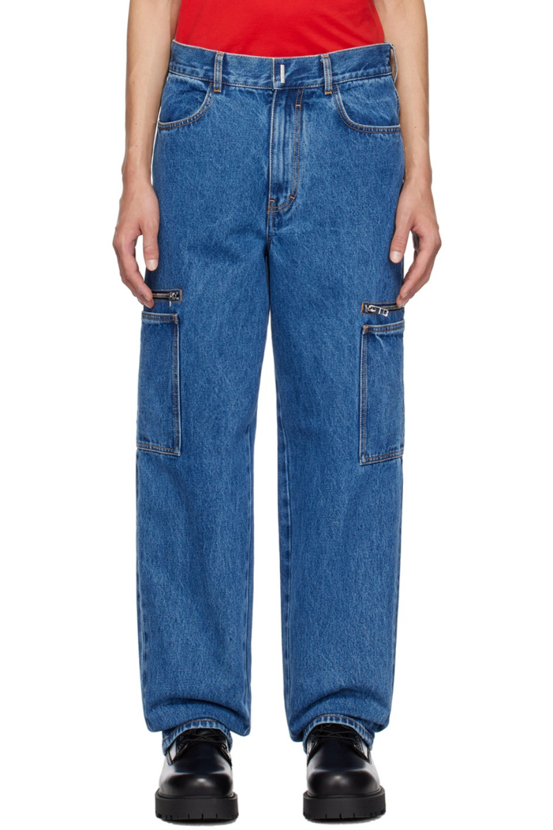 Givenchy Loose Fit Pant W/ Cargo Pocket And Zip_Indigo Blue