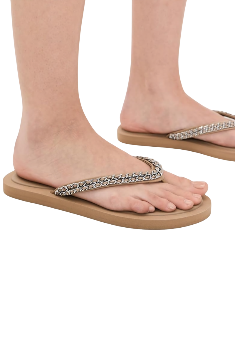Tory Burch Kira Chain Flip?Flop Almond Flour 181739-238