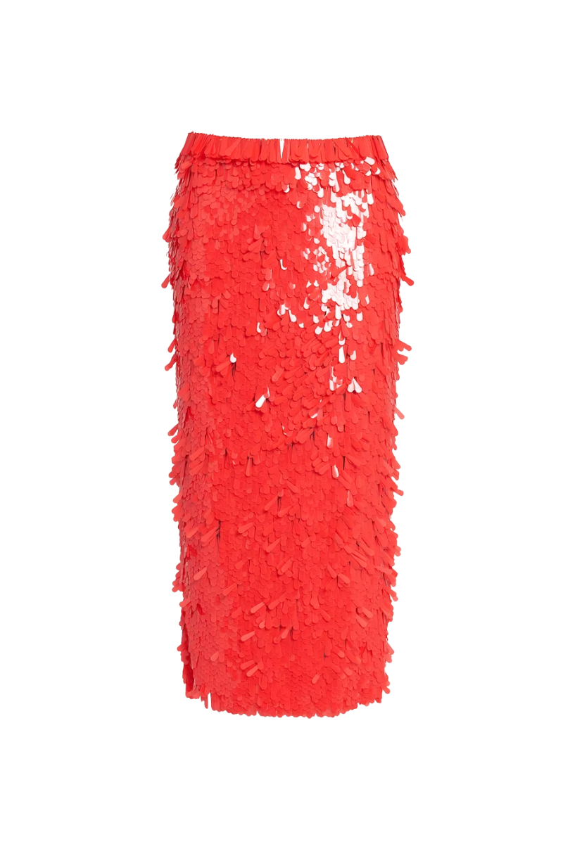 Valentino Sequined Midi Skirt Rosso 2B0RA9U01ED_157