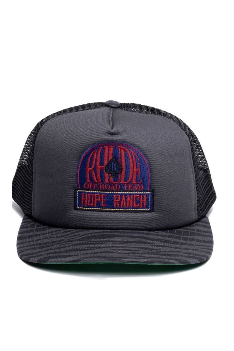 Rhude Zebra Trucker Hat (Black/Charcoal)