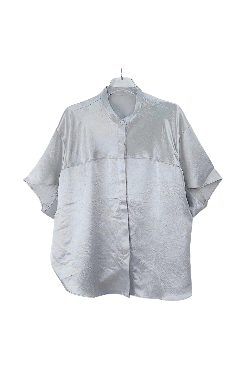 Max Simple Acetate Cape Shirt Iceberg Green