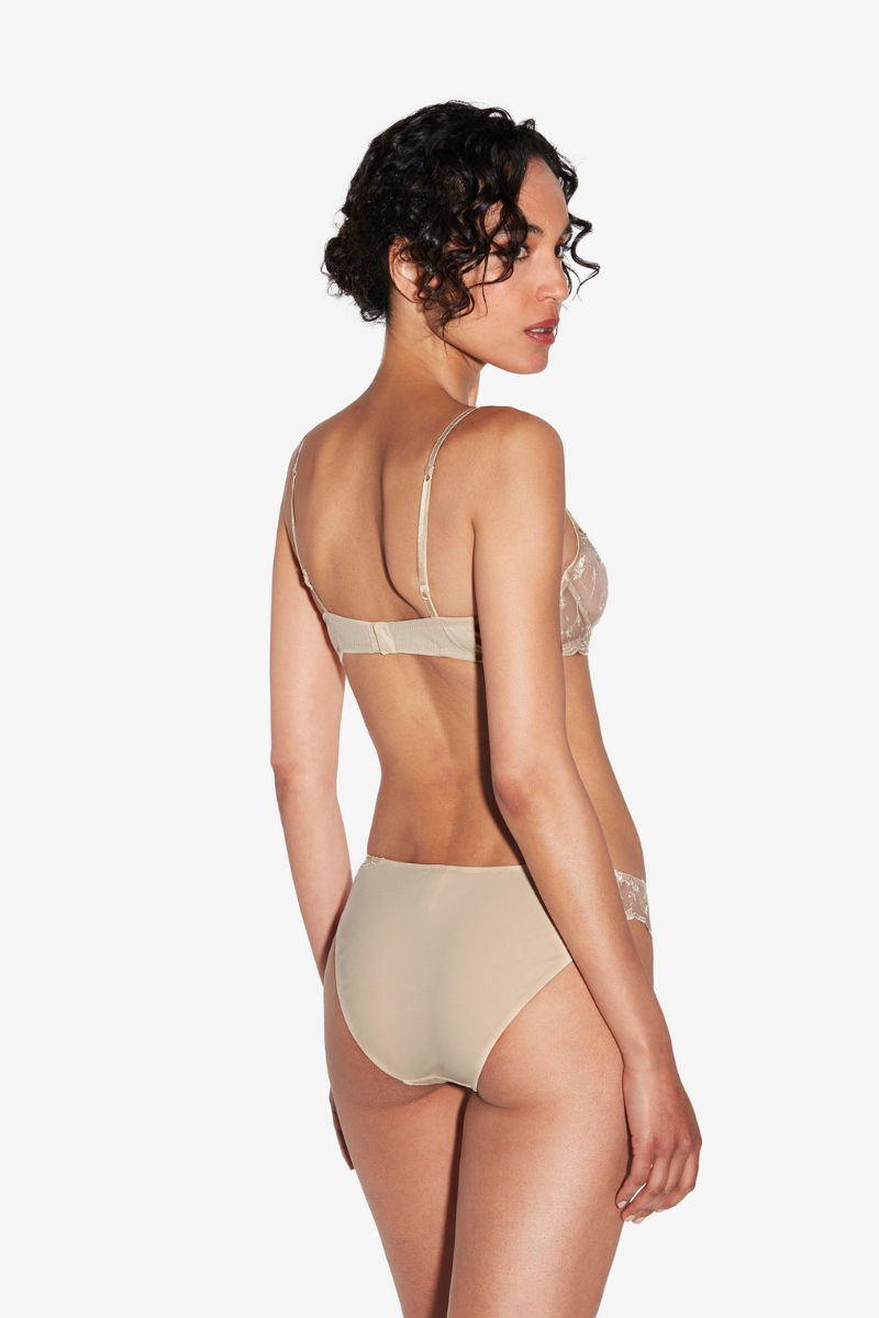 La Perla Briefs in Halo and Ivory Nude with Embroidered Tulle