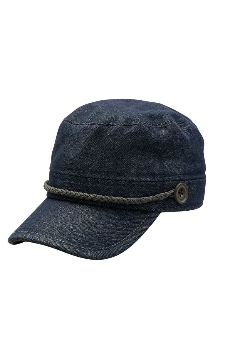 Max Simple Peak Cap with Monili Detail Denim MSQN260055D