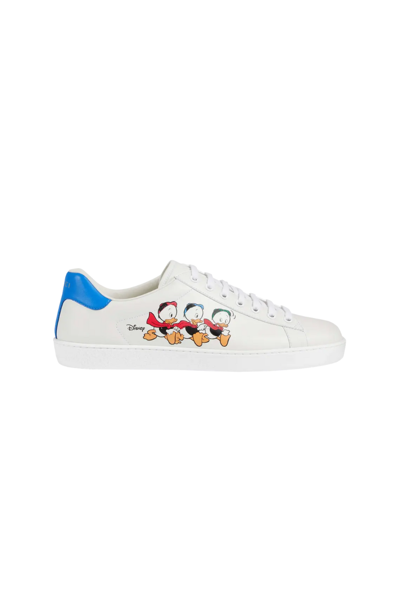 Disney x Gucci Men's Ace Huey, Dewey, and Louie White Sneakers