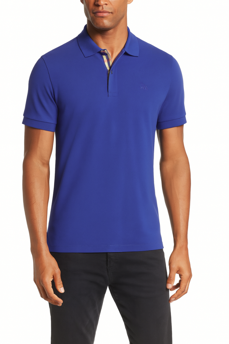 Burberry Men's  Bright Blue Cotton Polo Shirt