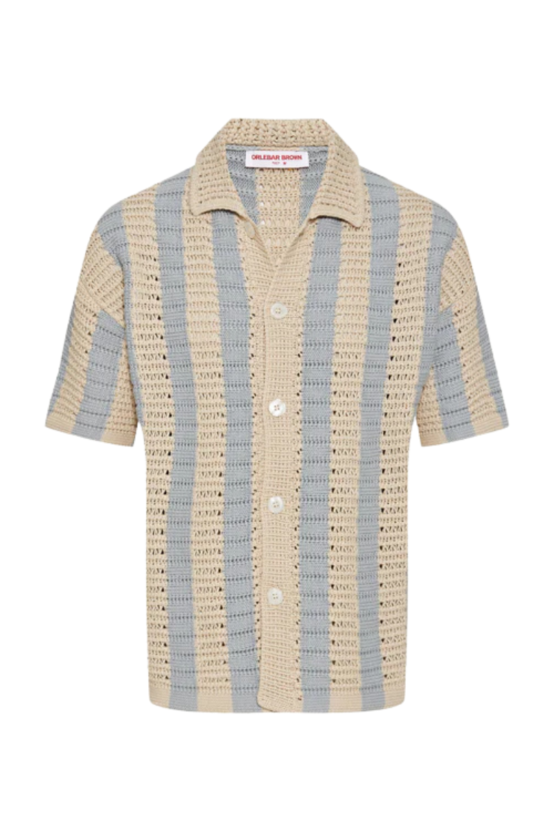 Orlebar Brown THOMAS CROCHET STRIPE-279315-LIGHT SKY POOL/WHITE SAND