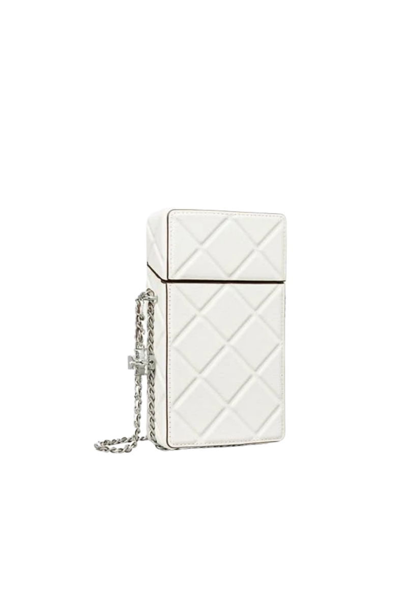 Tory Burch Fleming Flap Phone Crossbody Blanc 163417-100