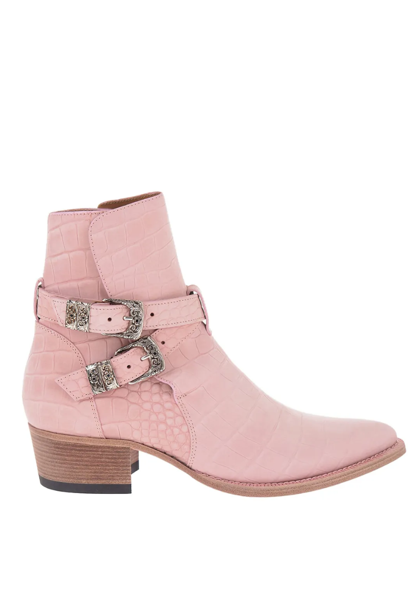 Mens | AMIRI Buckle-Detail Ankle Boots Light Pink