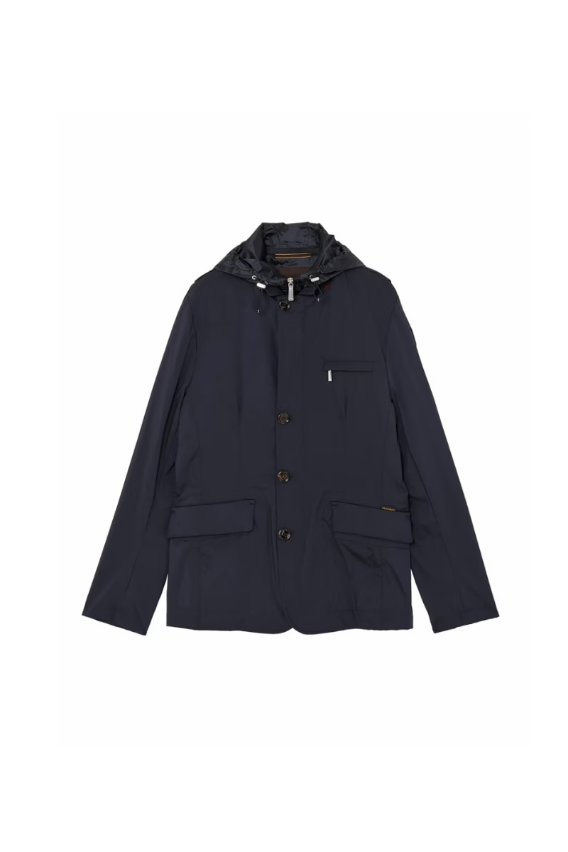 MooRER VESPUCCI-TJ Hooded Jacket Dark Blu