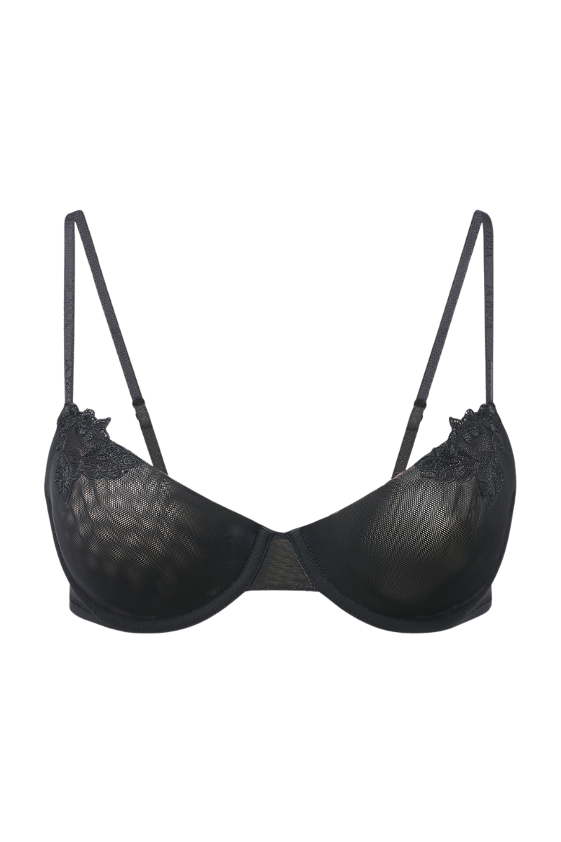 La Perla Black Stretch Tulle Balconette Bra