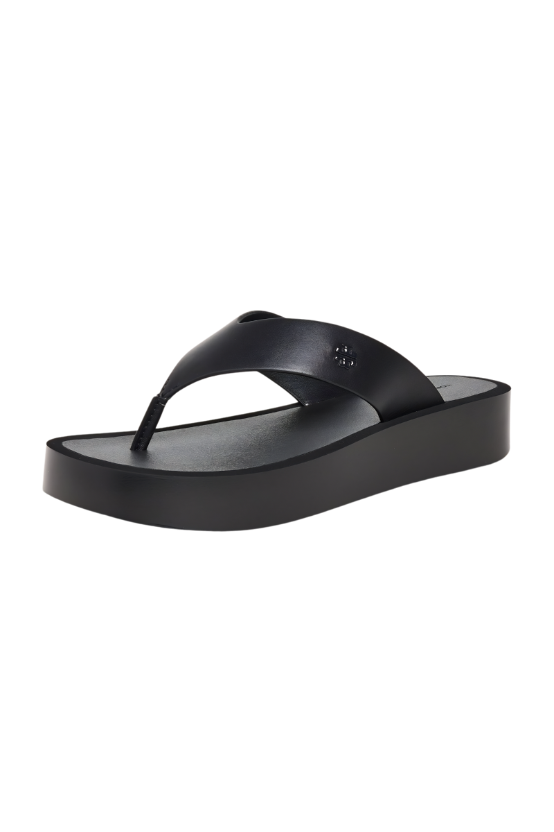 Tory Burch Leather Platform Flip?Flop Black/Black 149717-009
