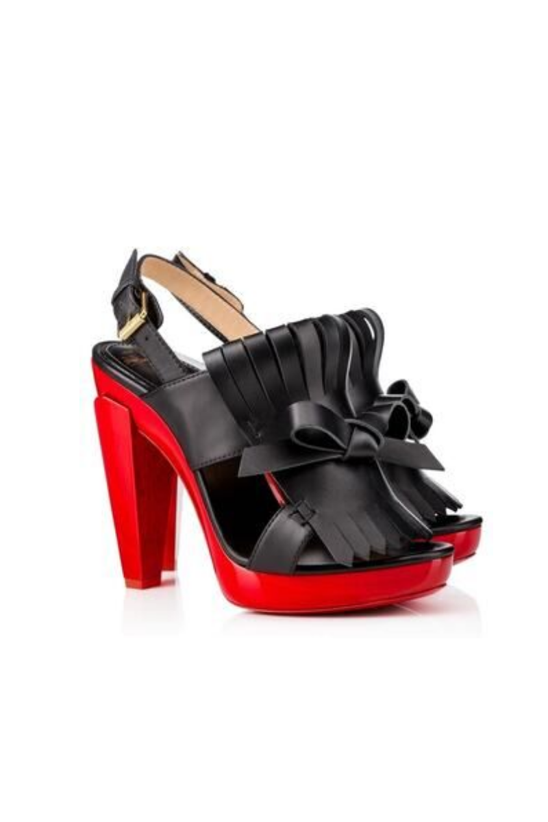 Christian Louboutin Black Leather Sandals