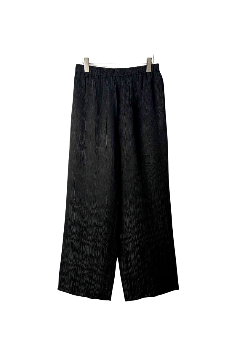 Max Simple Silk Texture Drawstring Pants Black