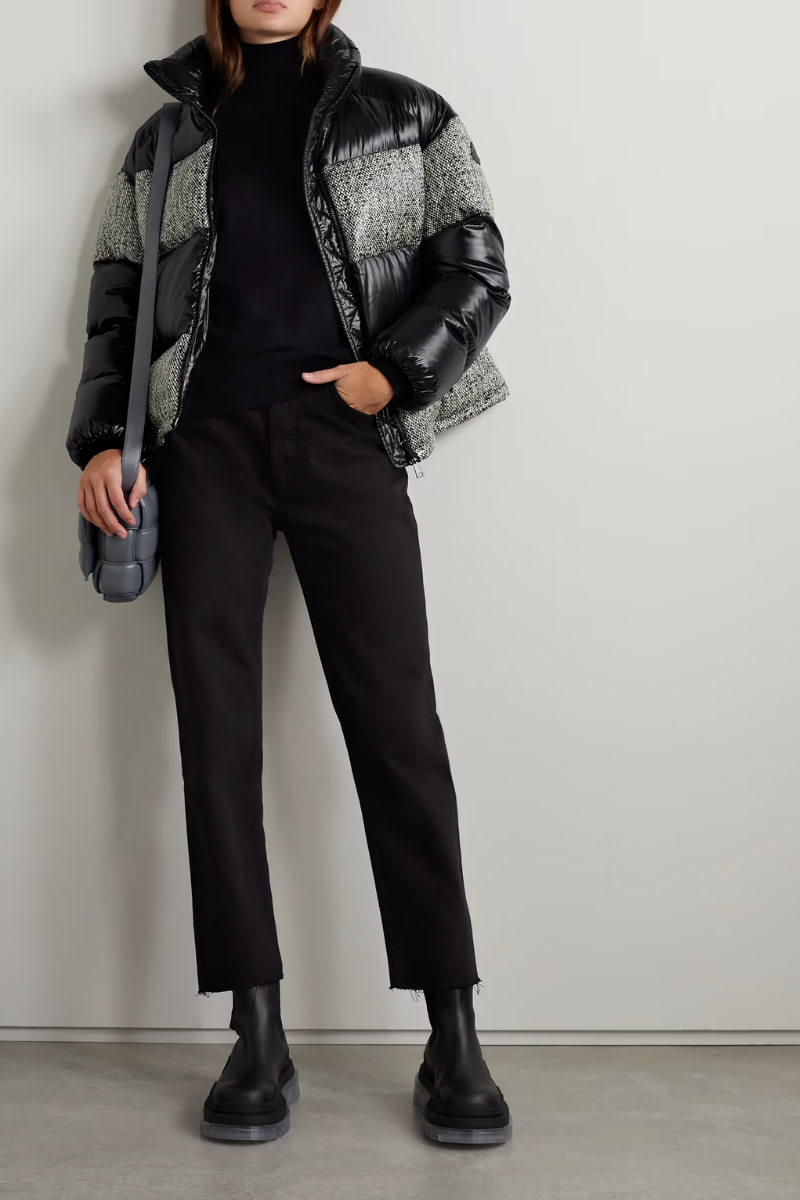 Moncler Women ERINE GIUBBOTTO Tweed & Shell Down Jacket