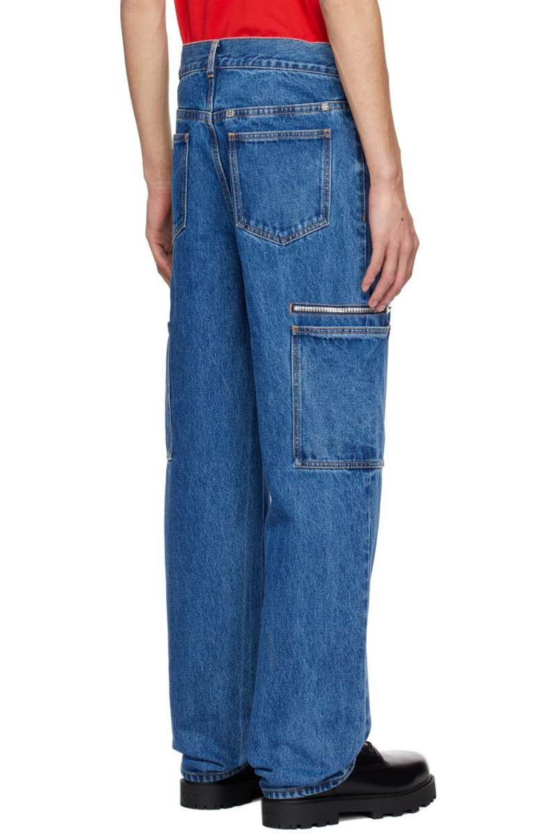 Givenchy Loose Fit Pant W/ Cargo Pocket And Zip_Indigo Blue