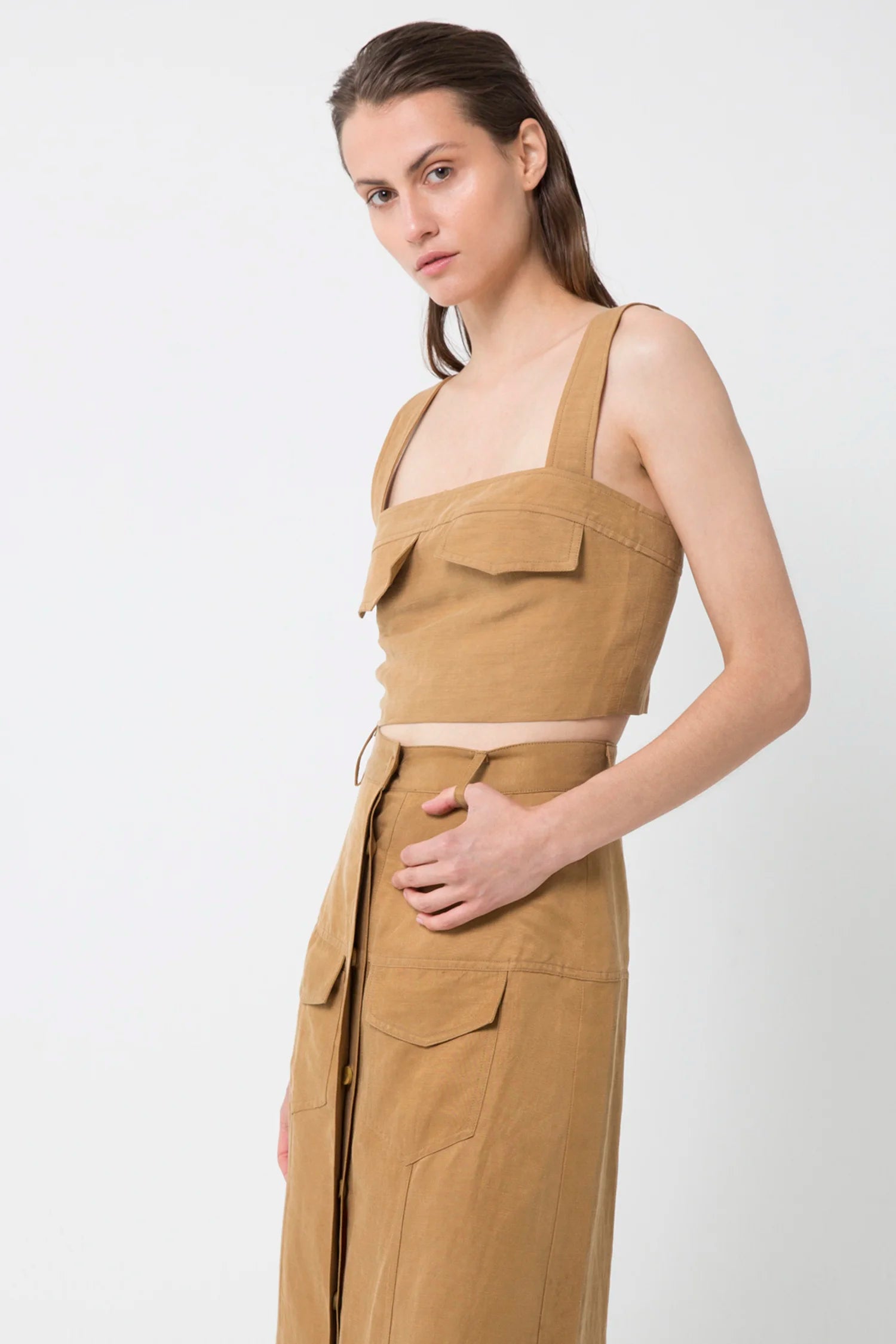 Third Form Trucker Pocket Crop Top And Trucker Paneled Skirt