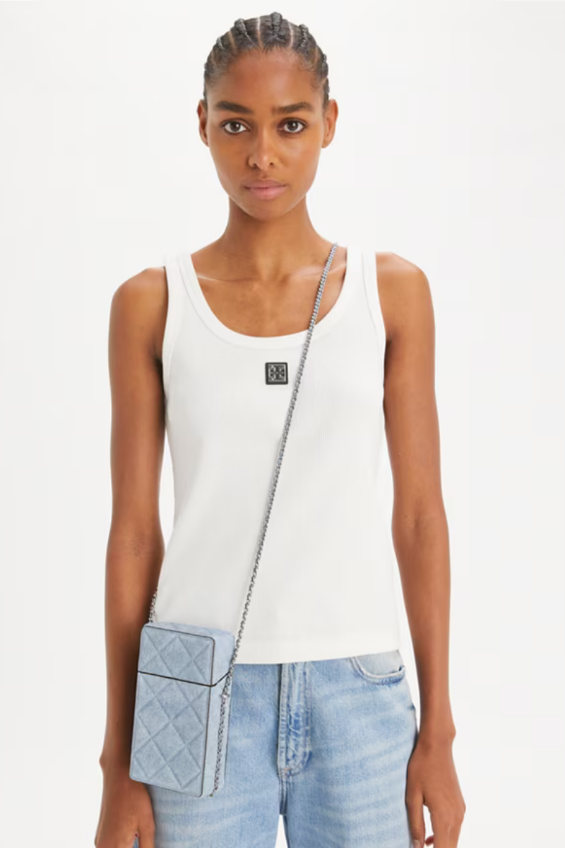 Tory Burch Fleming Denim Phone Crossbody Denim 167746-426