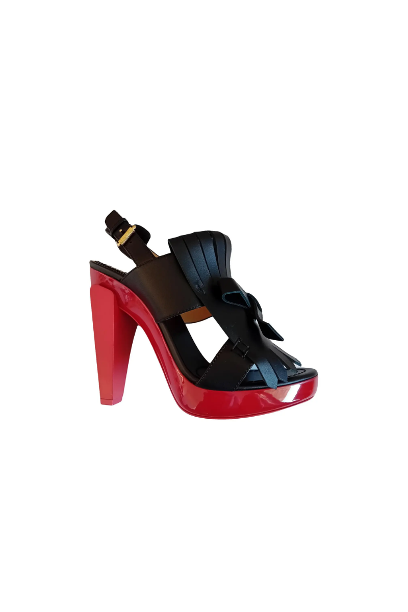 Christian Louboutin Black Leather Sandals