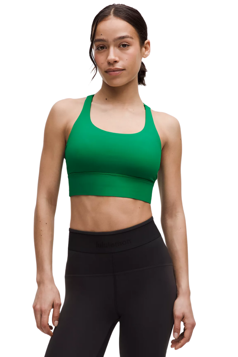 Lululemon Energy Longline Bra In Green