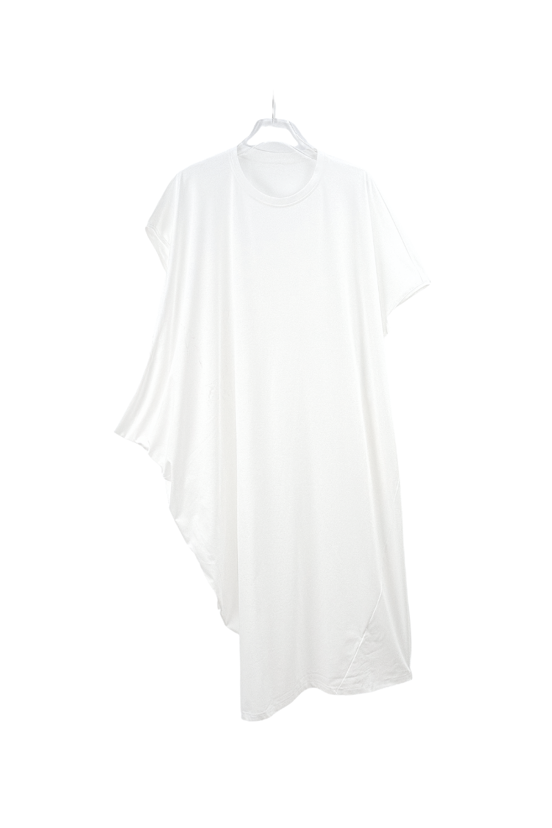 Max Simple Asymmetric Design Dress White