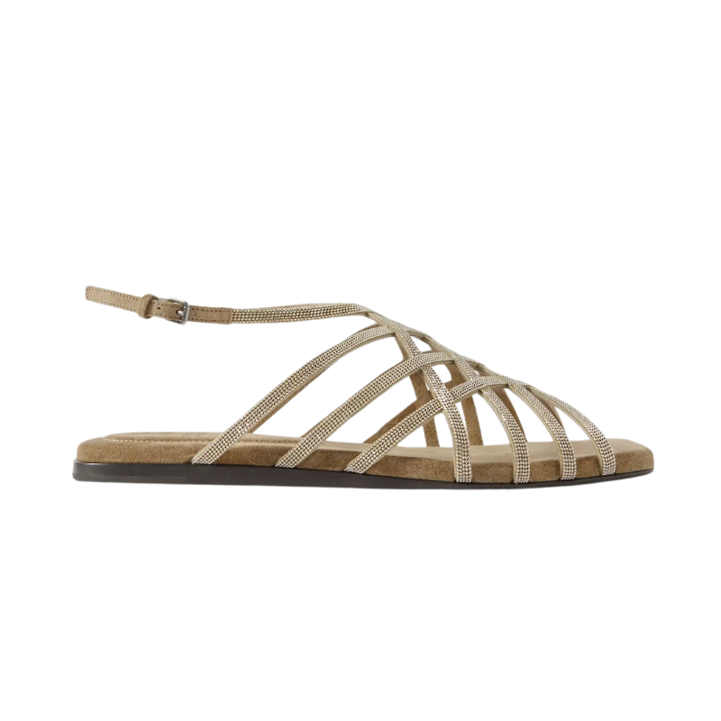 Brunello Cucinelli Gold Bead Sandals