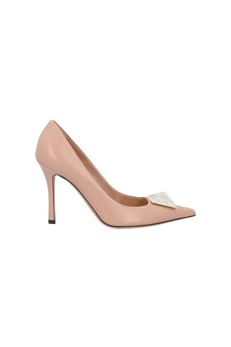 Valentino Garavani 100mm One Stud Embellished Pumps In Rose