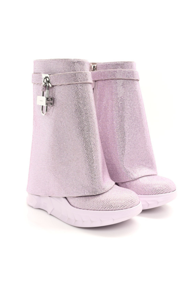 Givenchy Shark Lock Biker Ankle Boots - Pink