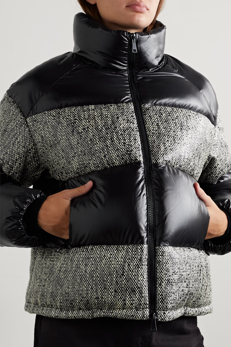 Moncler Women ERINE GIUBBOTTO Tweed & Shell Down Jacket