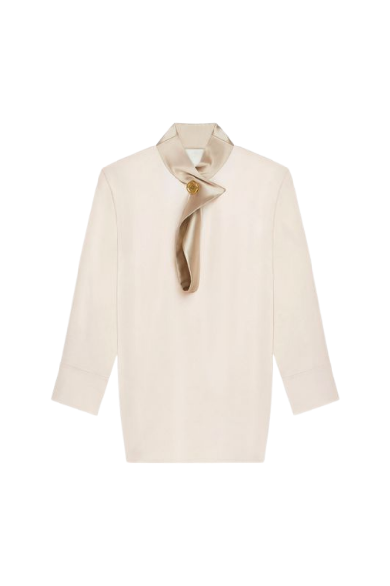 Givenchy Long Neck Scarf Top-Ivory